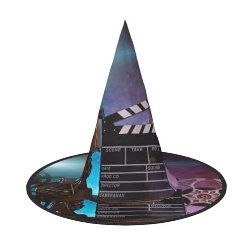 NDDCEDEW Filme, Klapperboard-Druck, Halloween-Hüte, Hexen-Zauberer-Hüte für Feste, Cosplay NDDCEDEW Filme, Klapperboard-Druck, Halloween-Hüte, Hexen-Zauberer-Hüte für Feste, Cosplay von NDDCEDEW
