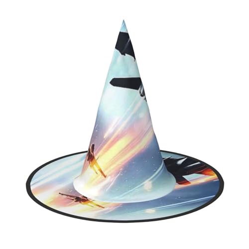 NDDCEDEW Flugzeugdruck Halloween Hüte Hexe Zauberer Hüte für Festlichkeiten Cosplay NDDCEDEW Flugzeugdruck Halloween Hüte Hexe Zauberer Hüte für Festlichkeiten Cosplay von NDDCEDEW