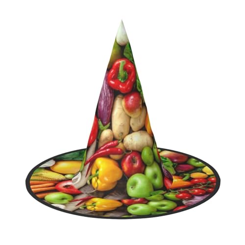 NDDCEDEW Frisches Obst und Gemüse Druck Halloween Hüte Hexe Zauberer Hüte für Feste Cosplay NDDCEDEW Frisches Obst und Gemüse Druck Halloween Hüte Hexe Zauberer Hüte für Feste Cosplay von NDDCEDEW