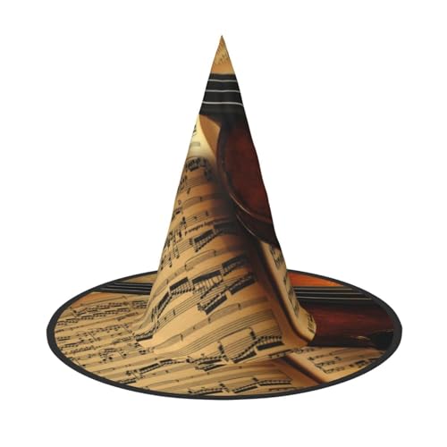 NDDCEDEW Geige und Buchdruck, Halloween-Hüte, Hexen-Zauberer-Hüte für Feste, Cosplay NDDCEDEW Geige und Buchdruck, Halloween-Hüte, Hexen-Zauberer-Hüte für Feste, Cosplay von NDDCEDEW