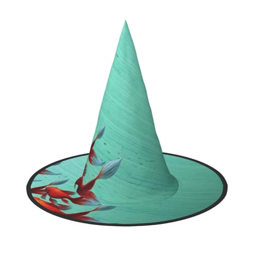 NDDCEDEW Halloween-Hüte mit Fisch-Druck, Hexen-Zauberer-Hüte für Feste, Cosplay NDDCEDEW Halloween-Hüte mit Fisch-Druck, Hexen-Zauberer-Hüte für Feste, Cosplay von NDDCEDEW