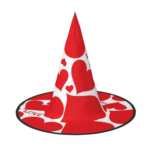 NDDCEDEW Halloween-Hüte mit Herz-Aufdruck, Hexen-Zauberer-Hüte für Feste, Cosplay NDDCEDEW Halloween-Hüte mit Herz-Aufdruck, Hexen-Zauberer-Hüte für Feste, Cosplay von NDDCEDEW