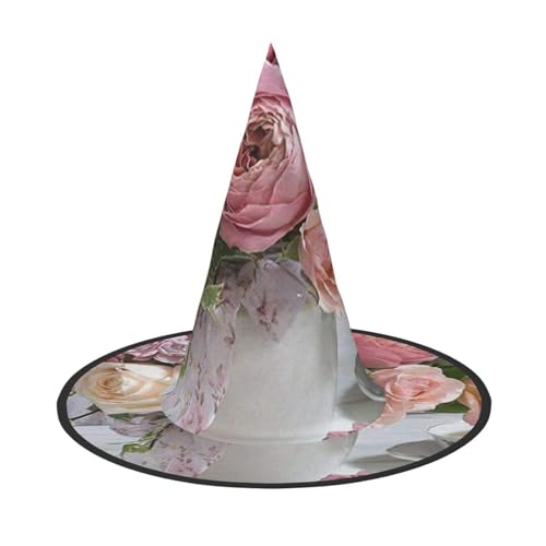 NDDCEDEW Halloween-Hüte mit Rosen-Blumendruck, Hexen-Zauberer-Hüte für Feste, Cosplay NDDCEDEW Halloween-Hüte mit Rosen-Blumendruck, Hexen-Zauberer-Hüte für Feste, Cosplay von NDDCEDEW