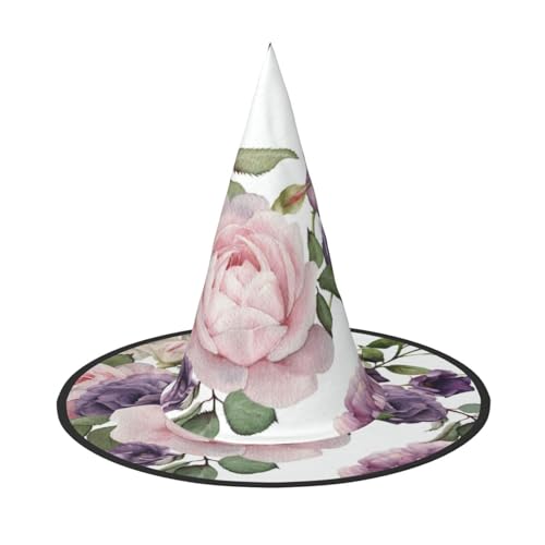 NDDCEDEW Halloween-Hüte mit Rosen-Druck, Hexen-Zauberer-Hüte für Feste, Cosplay NDDCEDEW Halloween-Hüte mit Rosen-Druck, Hexen-Zauberer-Hüte für Feste, Cosplay von NDDCEDEW