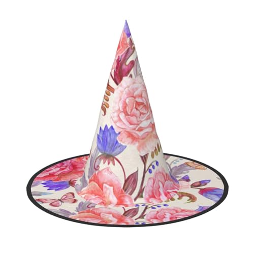 NDDCEDEW Halloween-Hüte mit Rosen- und Schmetterlings-Aufdruck, Hexen-Zauberer-Hüte für Feste, Cosplay NDDCEDEW Halloween-Hüte mit Rosen- und Schmetterlings-Aufdruck, Hexen-Zauberer-Hüte für Feste, Cosplay von NDDCEDEW