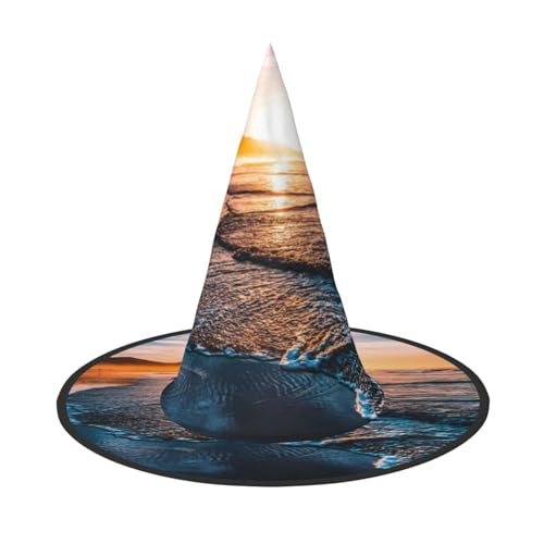 NDDCEDEW Halloween-Hüte mit Sonnenuntergang-Druck, Hexen-Zauberer-Hüte für Feste, Cosplay NDDCEDEW Halloween-Hüte mit Sonnenuntergang-Druck, Hexen-Zauberer-Hüte für Feste, Cosplay von NDDCEDEW