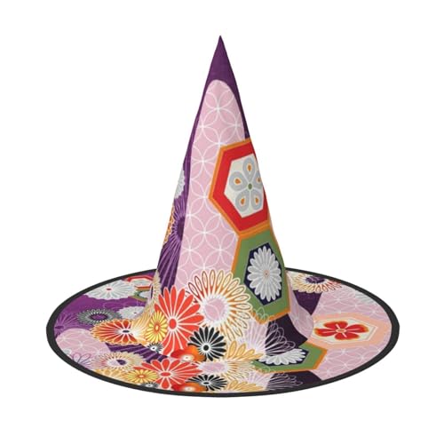 NDDCEDEW Halloween-Hüte mit buntem Blumendruck, Hexen-Zauberer-Hüte für Feste, Cosplay NDDCEDEW Halloween-Hüte mit buntem Blumendruck, Hexen-Zauberer-Hüte für Feste, Cosplay von NDDCEDEW