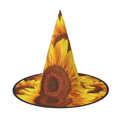 NDDCEDEW Halloween-Hüte mit gelbem Blumendruck, Hexen-Zauberer-Hüte für Feste, Cosplay NDDCEDEW Halloween-Hüte mit gelbem Blumendruck, Hexen-Zauberer-Hüte für Feste, Cosplay von NDDCEDEW