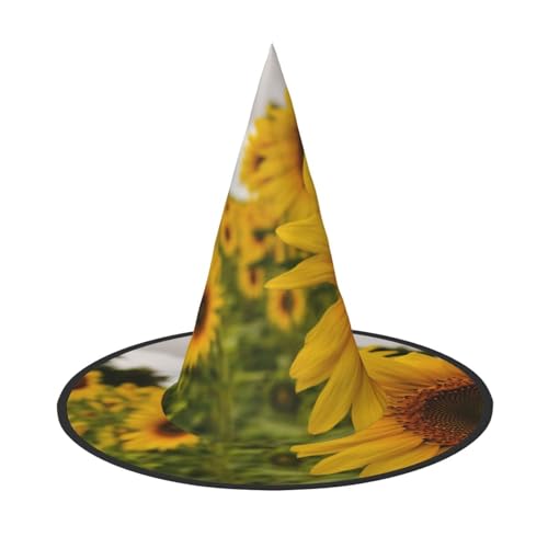 NDDCEDEW Halloween-Hüte mit gelbem Sonnenblumen-Druck, Hexen-Zauberer-Hüte für Feste, Cosplay NDDCEDEW Halloween-Hüte mit gelbem Sonnenblumen-Druck, Hexen-Zauberer-Hüte für Feste, Cosplay von NDDCEDEW