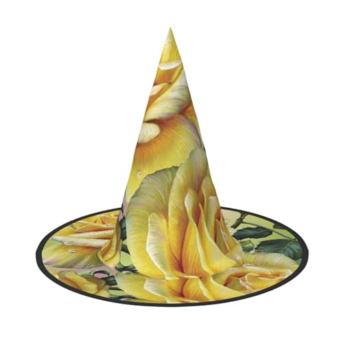 NDDCEDEW Halloween-Hüte mit gelben Rosen, Hexen-Zauberer-Hüte für Feste, Cosplay NDDCEDEW Halloween-Hüte mit gelben Rosen, Hexen-Zauberer-Hüte für Feste, Cosplay von NDDCEDEW