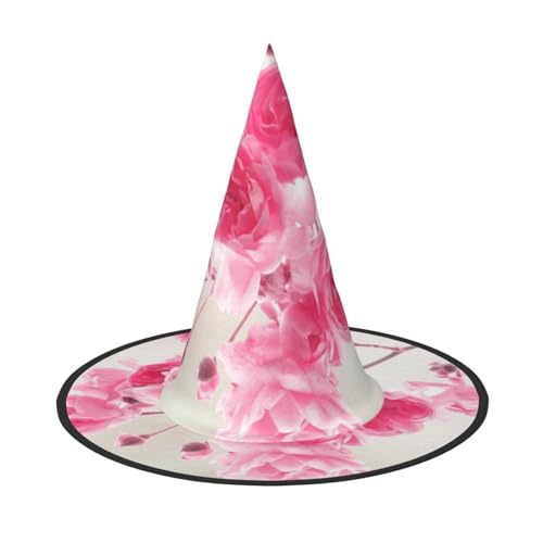 NDDCEDEW Halloween-Hüte mit rosa Blumen, Hexen-Zauberer-Hüte für Feste, Cosplay NDDCEDEW Halloween-Hüte mit rosa Blumen, Hexen-Zauberer-Hüte für Feste, Cosplay von NDDCEDEW