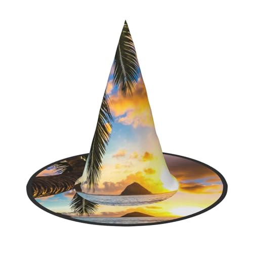 NDDCEDEW Halloween-Hüte mit tropischem Stranddruck, Hexe, Zaubererhüte für Feste, Cosplay NDDCEDEW Halloween-Hüte mit tropischem Stranddruck, Hexe, Zaubererhüte für Feste, Cosplay von NDDCEDEW