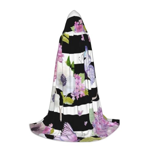 NDDCEDEW Kapuzenumhang mit Blumen- und Schmetterlings-Aufdruck, für Teenager, bodenlanger Kapuzenumhang NDDCEDEW Kapuzenumhang mit Blumen- und Schmetterlings-Aufdruck, für Teenager, bodenlanger Kapuzenumhang von NDDCEDEW