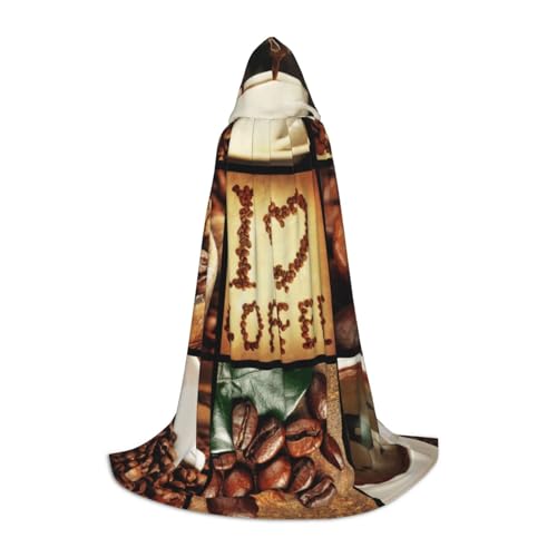 NDDCEDEW Kapuzenumhang mit Kaffee-Collage-Druck, für Teenager, bodenlanger Kapuzenumhang NDDCEDEW Kapuzenumhang mit Kaffee-Collage-Druck, für Teenager, bodenlanger Kapuzenumhang von NDDCEDEW