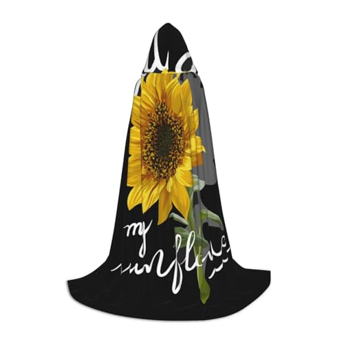 NDDCEDEW Kapuzenumhang mit Sonnenblumen-Druck, für Teenager, bodenlanger Kapuzenumhang von NDDCEDEW