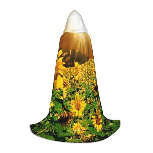 NDDCEDEW Kapuzenumhang mit Sonnenblumen unter Wolken, für Teenager, bodenlang, mit Kapuze NDDCEDEW Kapuzenumhang mit Sonnenblumen unter Wolken, für Teenager, bodenlang, mit Kapuze von NDDCEDEW