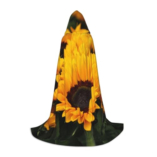 NDDCEDEW Kapuzenumhang mit Sonnenblumenfelddruck, für Jugendliche, bodenlang, mit Kapuze NDDCEDEW Kapuzenumhang mit Sonnenblumenfelddruck, für Jugendliche, bodenlang, mit Kapuze von NDDCEDEW