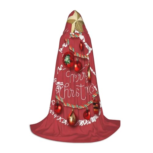 NDDCEDEW Kapuzenumhang mit Weihnachtsbällen und Glocken, für Jugendliche, bodenlang, mit Kapuze NDDCEDEW Kapuzenumhang mit Weihnachtsbällen und Glocken, für Jugendliche, bodenlang, mit Kapuze von NDDCEDEW