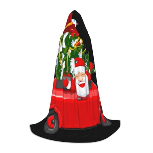 NDDCEDEW Kapuzenumhang mit Weihnachtsmann im Auto, für Teenager, bodenlanger Kapuzenumhang von NDDCEDEW