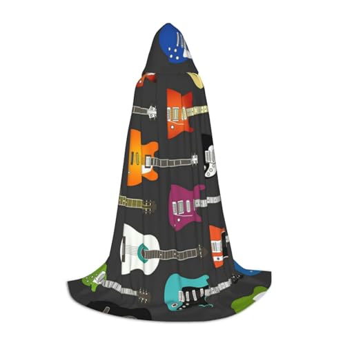 NDDCEDEW Kapuzenumhang mit buntem Gitarren-Druck, für Teenager, bodenlanger Kapuzenumhang NDDCEDEW Kapuzenumhang mit buntem Gitarren-Druck, für Teenager, bodenlanger Kapuzenumhang von NDDCEDEW