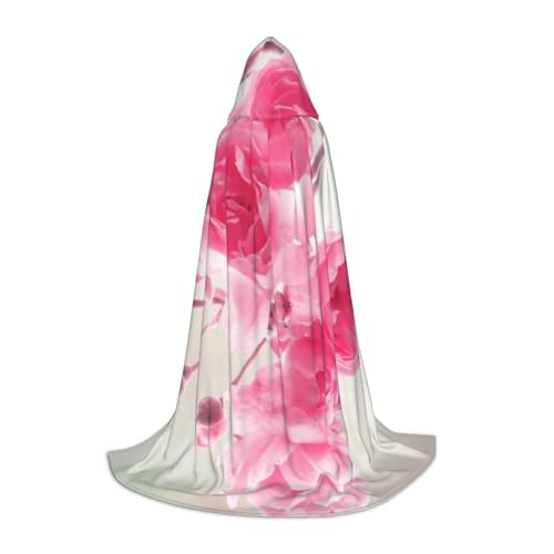 NDDCEDEW Kapuzenumhang mit rosa Blumendruck, für Teenager, bodenlanger Kapuzenumhang NDDCEDEW Kapuzenumhang mit rosa Blumendruck, für Teenager, bodenlanger Kapuzenumhang von NDDCEDEW