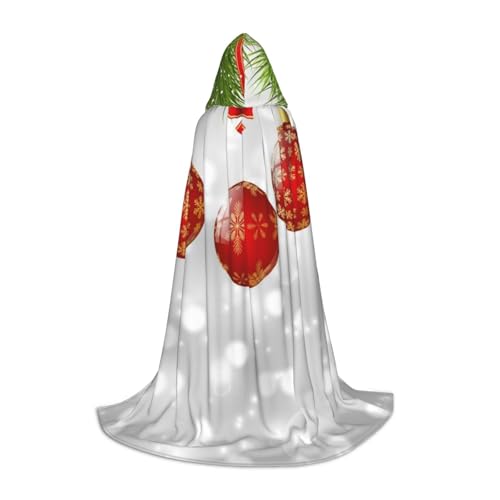 NDDCEDEW Kapuzenumhang mit rotem Ball, Weihnachtsdruck, für Teenager, bodenlanger Kapuzenumhang NDDCEDEW Kapuzenumhang mit rotem Ball, Weihnachtsdruck, für Teenager, bodenlanger Kapuzenumhang von NDDCEDEW