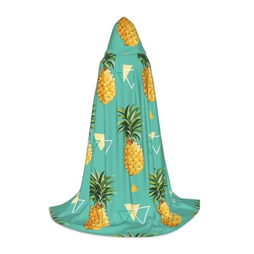 NDDCEDEW Kapuzenumhang mit tropischer Frucht, Ananas-Druck, für Teenager, bodenlanger Kapuzenumhang von NDDCEDEW