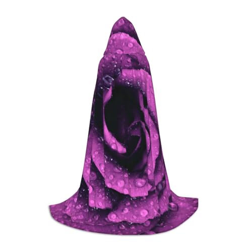 NDDCEDEW Kapuzenumhang mit violettem Rosen-Druck, für Teenager, bodenlanger Kapuzenumhang NDDCEDEW Kapuzenumhang mit violettem Rosen-Druck, für Teenager, bodenlanger Kapuzenumhang von NDDCEDEW