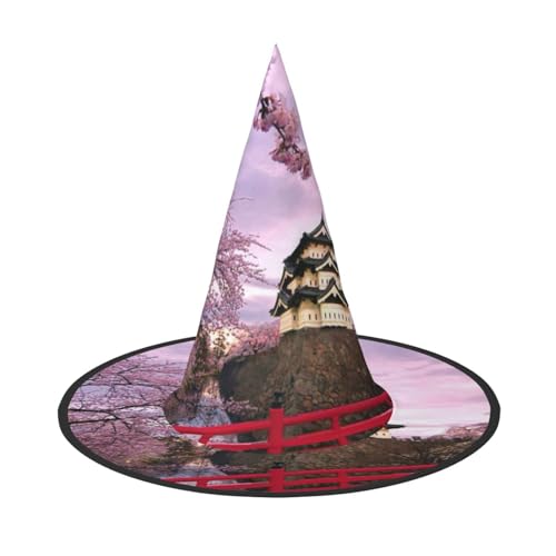 NDDCEDEW Kirschblüten Druck Halloween Hüte Hexe Zauberer Hüte für Festlichkeiten Cosplay NDDCEDEW Kirschblüten Druck Halloween Hüte Hexe Zauberer Hüte für Festlichkeiten Cosplay von NDDCEDEW