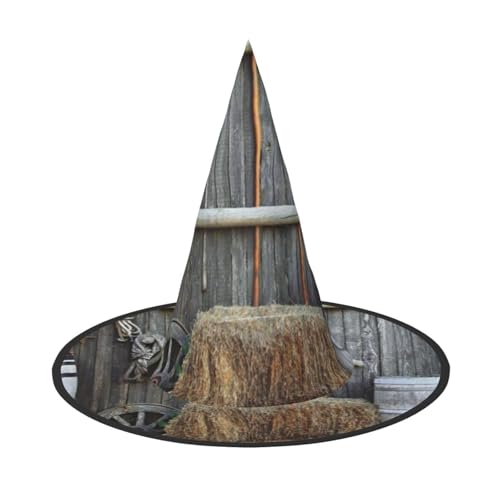 NDDCEDEW Ländliches Haus Druck Halloween Hüte Hexe Zauberer Hüte für Festlichkeiten Cosplay NDDCEDEW Ländliches Haus Druck Halloween Hüte Hexe Zauberer Hüte für Festlichkeiten Cosplay von NDDCEDEW
