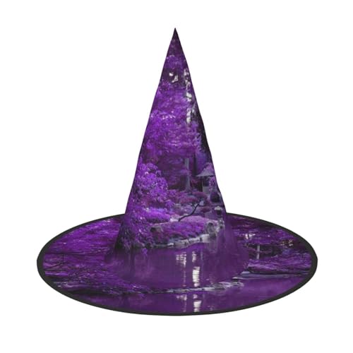 NDDCEDEW Lila Welt-Druck Halloween Hüte Hexe Zauberer Hüte für Feste Cosplay NDDCEDEW Lila Welt-Druck Halloween Hüte Hexe Zauberer Hüte für Feste Cosplay von NDDCEDEW