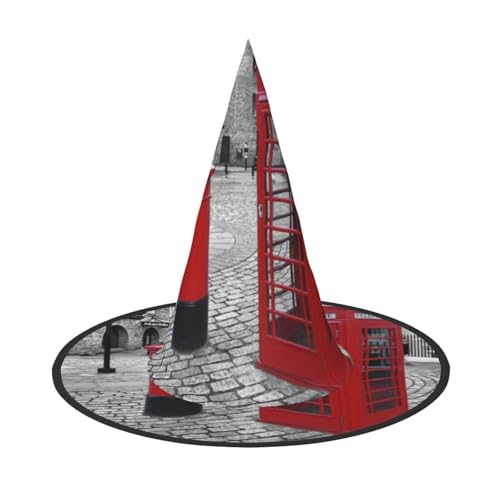 NDDCEDEW Londoner rote Telefonzelle, Halloween-Hüte, Hexen-Zauberer-Hüte für Feste, Cosplay von NDDCEDEW