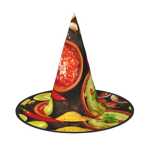 NDDCEDEW Mexikanischer Lebensmitteldruck, Halloween-Hüte, Hexe, Zauberer-Hüte für Feste, Cosplay NDDCEDEW Mexikanischer Lebensmitteldruck, Halloween-Hüte, Hexe, Zauberer-Hüte für Feste, Cosplay von NDDCEDEW