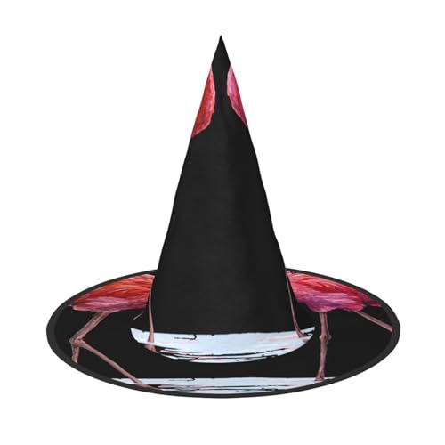 NDDCEDEW Niedlicher Flamingo-Druck, Halloween-Hüte, Hexen-Zauberer-Hüte für Feste, Cosplay NDDCEDEW Niedlicher Flamingo-Druck, Halloween-Hüte, Hexen-Zauberer-Hüte für Feste, Cosplay von NDDCEDEW