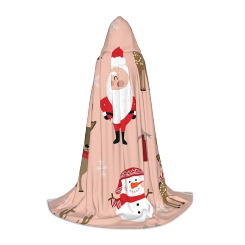 NDDCEDEW Niedlicher Weihnachtsferien-Aufdruck, Kapuzenumhang für Teenager, bodenlanger Kapuzenumhang von NDDCEDEW