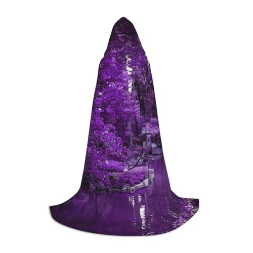 NDDCEDEW Purple World Print Kapuzenumhang für Jugendliche Bodenlang Kapuzenumhang von NDDCEDEW