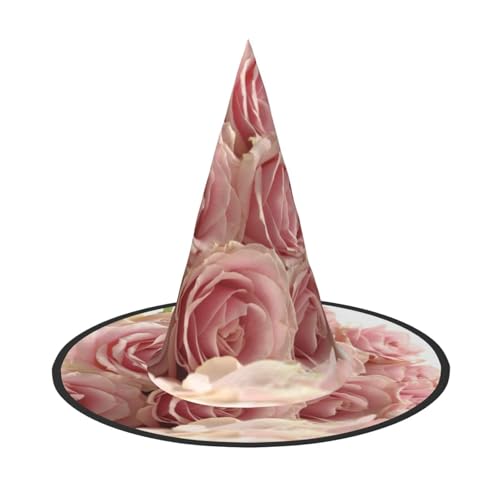 NDDCEDEW Rosa Rosen Druck Halloween Hüte Hexe Zauberer Hüte für Festlichkeiten Cosplay NDDCEDEW Rosa Rosen Druck Halloween Hüte Hexe Zauberer Hüte für Festlichkeiten Cosplay von NDDCEDEW