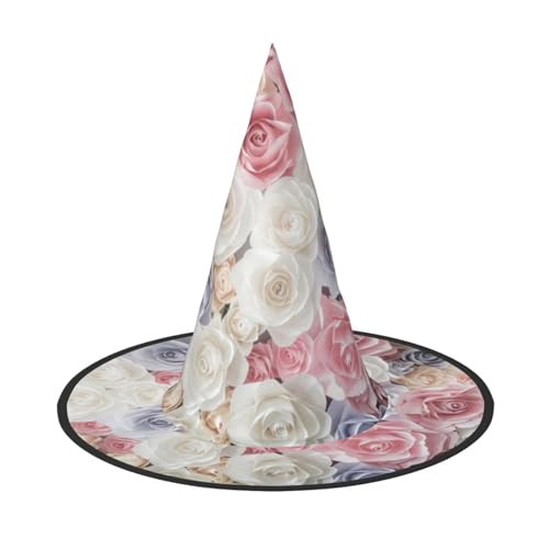 NDDCEDEW Rosen-Blumendruck, Halloween-Hüte, Hexen-Zauberer-Hüte für Feste, Cosplay NDDCEDEW Rosen-Blumendruck, Halloween-Hüte, Hexen-Zauberer-Hüte für Feste, Cosplay von NDDCEDEW