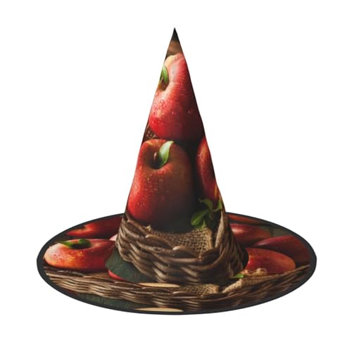 NDDCEDEW Rote Früchte Druck Halloween Hüte Hexe Zauberer Hüte für Feste Cosplay NDDCEDEW Rote Früchte Druck Halloween Hüte Hexe Zauberer Hüte für Feste Cosplay von NDDCEDEW