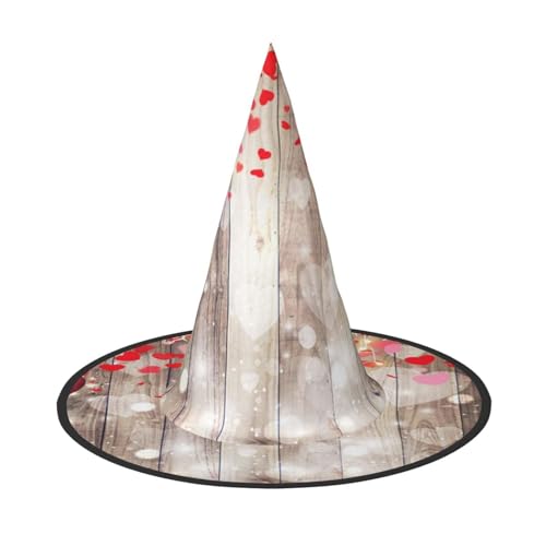 NDDCEDEW Roter Herz-Druck, Halloween-Hüte, Hexen-Zauberer-Hüte für Feste, Cosplay NDDCEDEW Roter Herz-Druck, Halloween-Hüte, Hexen-Zauberer-Hüte für Feste, Cosplay von NDDCEDEW