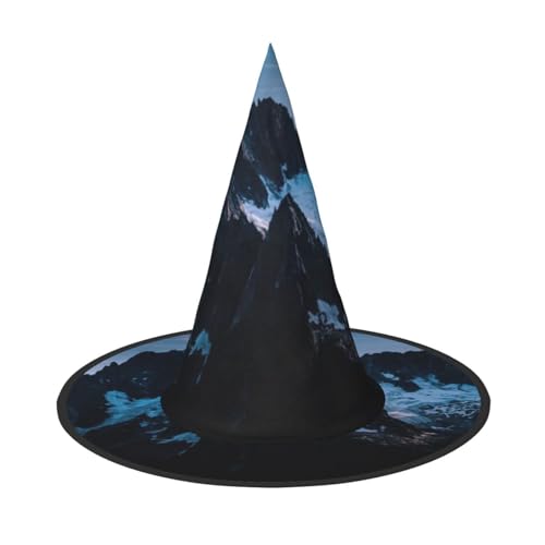 NDDCEDEW Schmelzender Schnee-Berg-Druck, Halloween-Hüte, Hexen-Zauberer-Hüte für Feste, Cosplay von NDDCEDEW