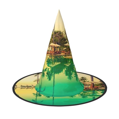 NDDCEDEW Sommer Kokosnussbaum Druck Halloween Hüte Hexe Zauberer Hüte für Festlichkeiten Cosplay NDDCEDEW Sommer Kokosnussbaum Druck Halloween Hüte Hexe Zauberer Hüte für Festlichkeiten Cosplay von NDDCEDEW
