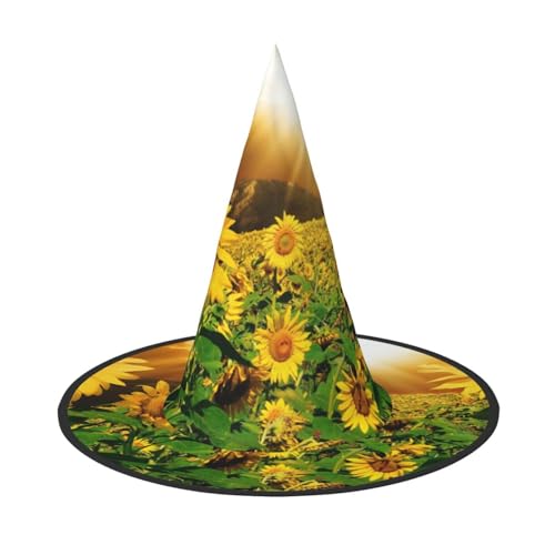 NDDCEDEW Sonnenblumen unter Wolken Druck Halloween Hüte Hexe Zauberer Hüte für Festlichkeiten Cosplay NDDCEDEW Sonnenblumen unter Wolken Druck Halloween Hüte Hexe Zauberer Hüte für Festlichkeiten Cosplay von NDDCEDEW