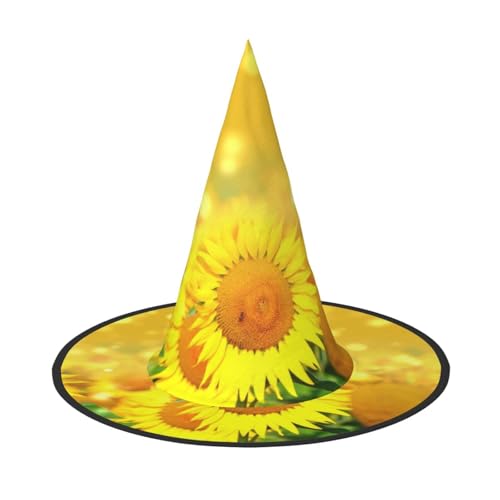 NDDCEDEW Sonnenblumenfelddruck Halloween Hüte Hexe Zauberer Hüte für Feste Cosplay NDDCEDEW Sonnenblumenfelddruck Halloween Hüte Hexe Zauberer Hüte für Feste Cosplay von NDDCEDEW