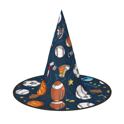 NDDCEDEW Sport-Baseball-Spiel-Druck, Halloween-Hüte, Hexen-Zauberer-Hüte für Feste, Cosplay von NDDCEDEW