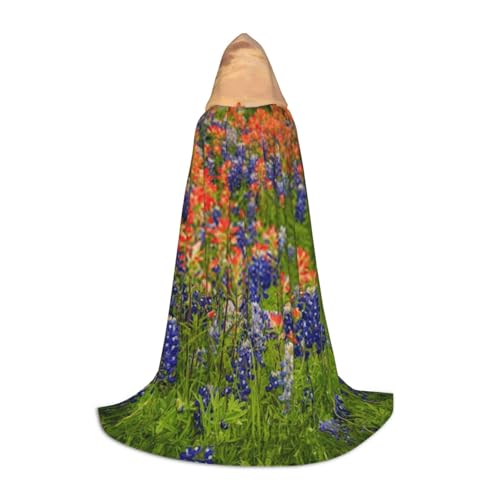 NDDCEDEW Texas Bluebonnets Kapuzenumhang mit Landschaftsaufdruck, für Teenager, bodenlanger Kapuzenumhang NDDCEDEW Texas Bluebonnets Kapuzenumhang mit Landschaftsaufdruck, für Teenager, bodenlanger Kapuzenumhang von NDDCEDEW