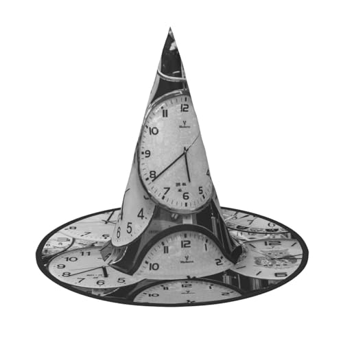NDDCEDEW Uhr Kunstdruck Halloween Hüte Hexe Zauberer Hüte für Festlichkeiten Cosplay NDDCEDEW Uhr Kunstdruck Halloween Hüte Hexe Zauberer Hüte für Festlichkeiten Cosplay von NDDCEDEW
