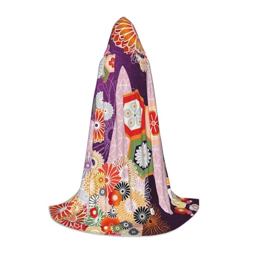 NDDCEDEW Umhang mit Kapuze im Bohemian-Stil, farbiger Blumendruck, für Teenager, bodenlang, mit Kapuze NDDCEDEW Umhang mit Kapuze im Bohemian-Stil, farbiger Blumendruck, für Teenager, bodenlang, mit Kapuze von NDDCEDEW