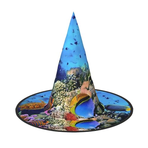 NDDCEDEW Unterwasserfisch-Druck, Halloween-Hüte, Hexen-Zauberer-Hüte für Feste, Cosplay NDDCEDEW Unterwasserfisch-Druck, Halloween-Hüte, Hexen-Zauberer-Hüte für Feste, Cosplay von NDDCEDEW