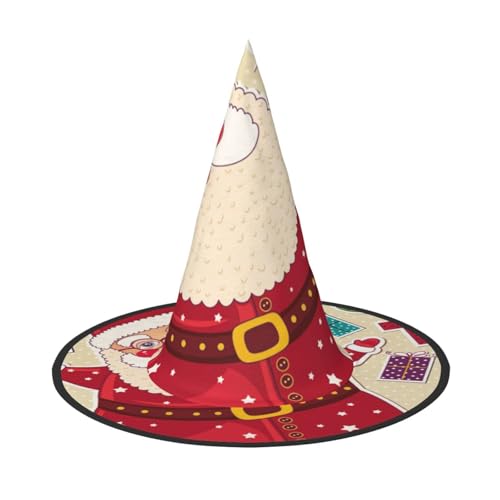 NDDCEDEW Weihnachtsmann-Druck, Halloween-Hüte, Hexen-Zauberer-Hüte für Feste, Cosplay NDDCEDEW Weihnachtsmann-Druck, Halloween-Hüte, Hexen-Zauberer-Hüte für Feste, Cosplay von NDDCEDEW